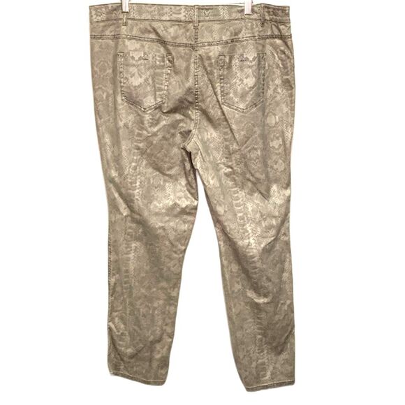 Basler Julienne European Tan Cotton Snake Print High Rise Skinny Jean Size 18 - Picture 5 of 16